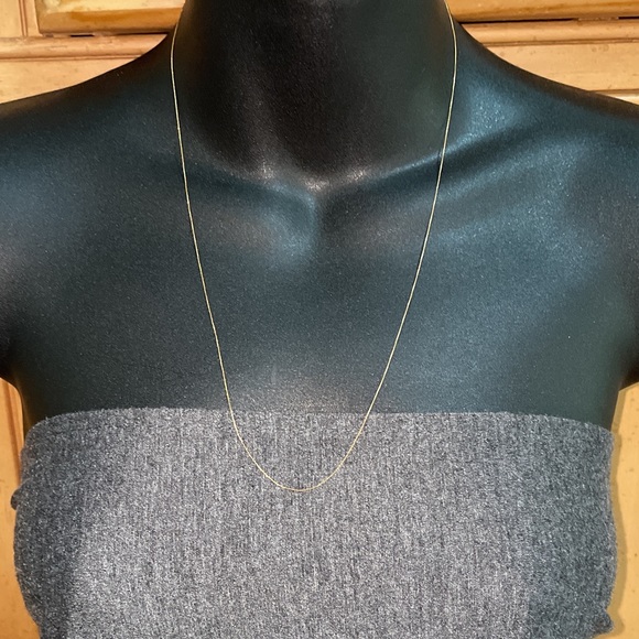 Solid 14K Yellow Gold Box Link Necklace Neck Chain - Picture 6 of 11